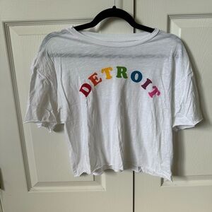 Retro Brand Detroit Rainbow Cropped Tee